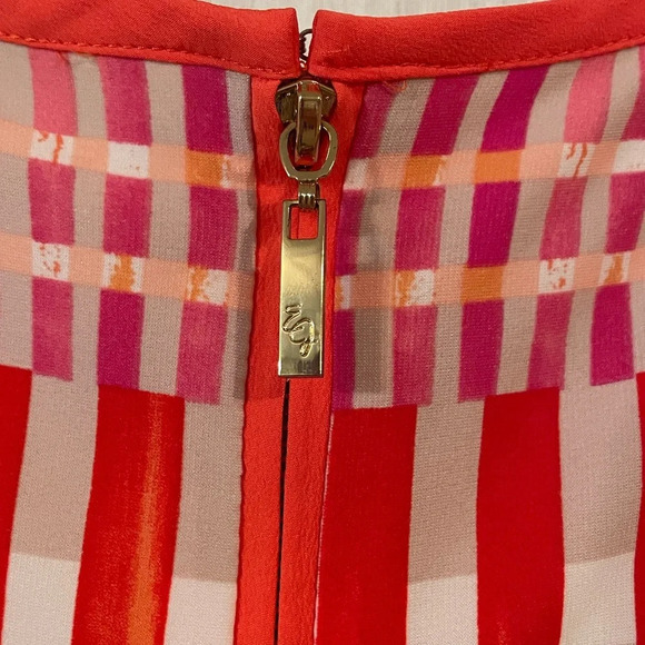 Eliza J Colorful Crosshatch 3/4 Sleeve Jersey A-line Dress minidress size 6 - Picture 9 of 11